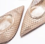 Slingback Sergio Levantesi in Pelle Oro Rosa con Dettagli Traforati Strass Tacco 7 cm art. Greta6 Gili Pelle - immagine 5
