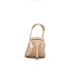 Slingback Sergio Levantesi in Pelle Oro Rosa con Dettagli Traforati Strass Tacco 7 cm art. Greta6 Gili Pelle - immagine 6