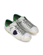 Sneakers Uomo Philippe Model  Paris Prsx in Pelle Bianca e Spoiler Verde art. PRLU VP21 - immagine 2