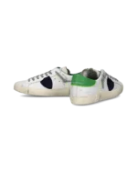 Sneakers Uomo Philippe Model  Paris Prsx in Pelle Bianca e Spoiler Verde art. PRLU VP21 - immagine 6