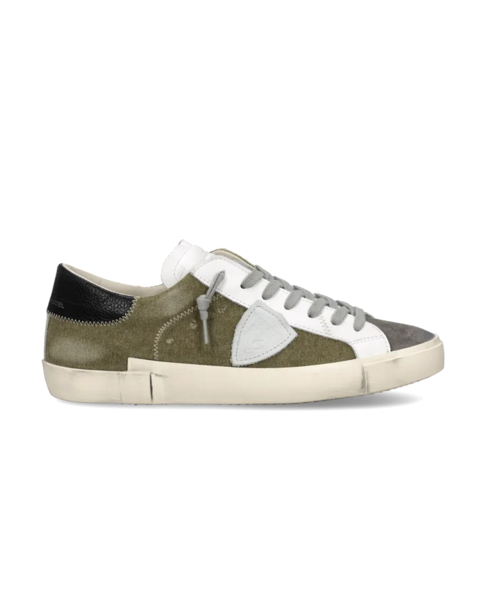 Sneakers Uomo Philippe Model  Paris Prsx in Tela Verde,Spoiler Nero e Linguetta in Camoscio art. PRLU DX03, foto 1 di 6