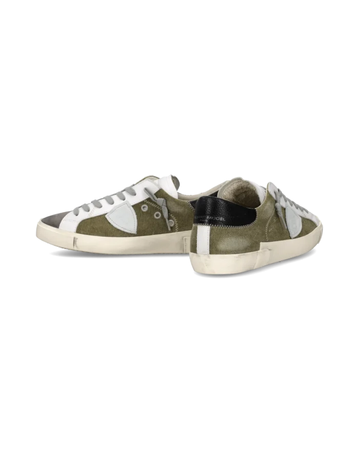 Sneakers Uomo Philippe Model  Paris Prsx in Tela Verde,Spoiler Nero e Linguetta in Camoscio art. PRLU DX03, foto 6 di 6