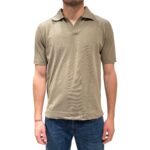 Polo Skipper Senza Bottoni Filippo De Laurentiis in Crepe Cotton color Tortora art. PL0MCSK CR14R 511