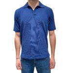 Polo Skipper Senza Bottoni Filippo De Laurentiis in Crepe Cotton color Blu Cobalto art. PL0MCSK CR14R 851
