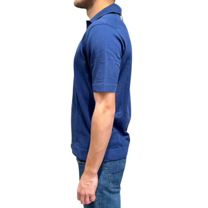 Polo Skipper Senza Bottoni Filippo De Laurentiis in Crepe Cotton color Blu Cobalto art. PL0MCSK CR14R 851, foto 2 di 3