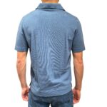 Polo Skipper Senza Bottoni Filippo De Laurentiis in Crepe Cotton Blu Avio art. PL0MCSK CR14R 870 - immagine 3