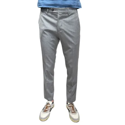Pantaloni Fresco Lana con Elastico in vita e Tasca a Filo Michael Coal Grigio Chiaro art. Brad One More Size 3687 Capri