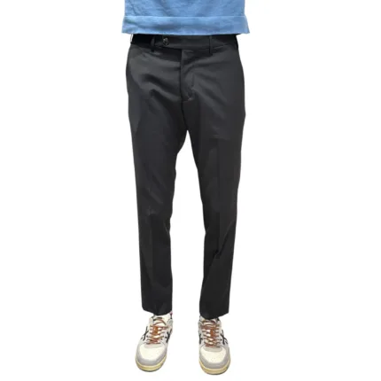 Pantaloni Fresco Lana con Elastico in vita e Tasca a Filo Michael Coal Nero art. Brad One More Size 3687 Capri