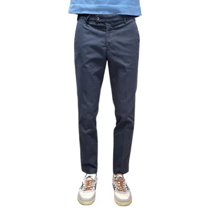 Pantaloni In Cotone con Elastico in vita e Tasca a Filo Michael Coal Blu Notte art. Brad One More Size 2563 Capri