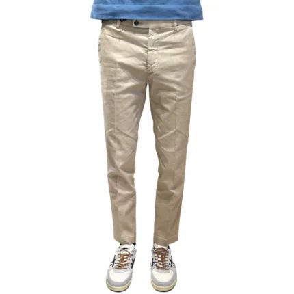 Pantaloni In Misto Lino con Elastico in vita e Tasca a Filo Michael Coal Beige art. Brad One More Size 2951 Capri