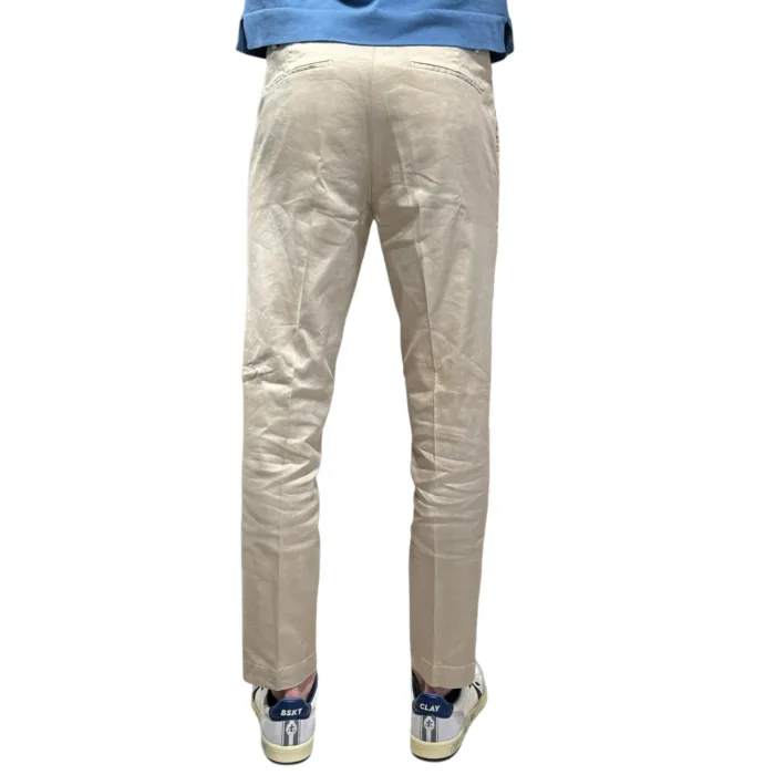 Pantaloni In Misto Lino con Elastico in vita e Tasca a Filo Michael Coal Beige art. Brad One More Size 2951 Capri, foto 3 di 3