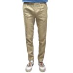 Pantaloni In Puro Lino con Elastico in vita e Coulisse Michael Coal Beige art. Denny 3259