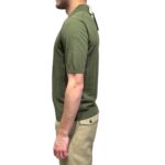 Polo Mezza Zip Ferrante in Cotone Verde Militare art 55R29671 Col 232 - immagine 2