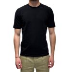 T-Shirt Ferrante in Cotone Piqué Nera art 55U31191 Col 002