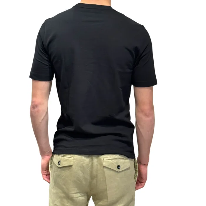 T-Shirt Ferrante in Cotone Piqué Nera art 55U31191 Col 002, foto 3 di 3