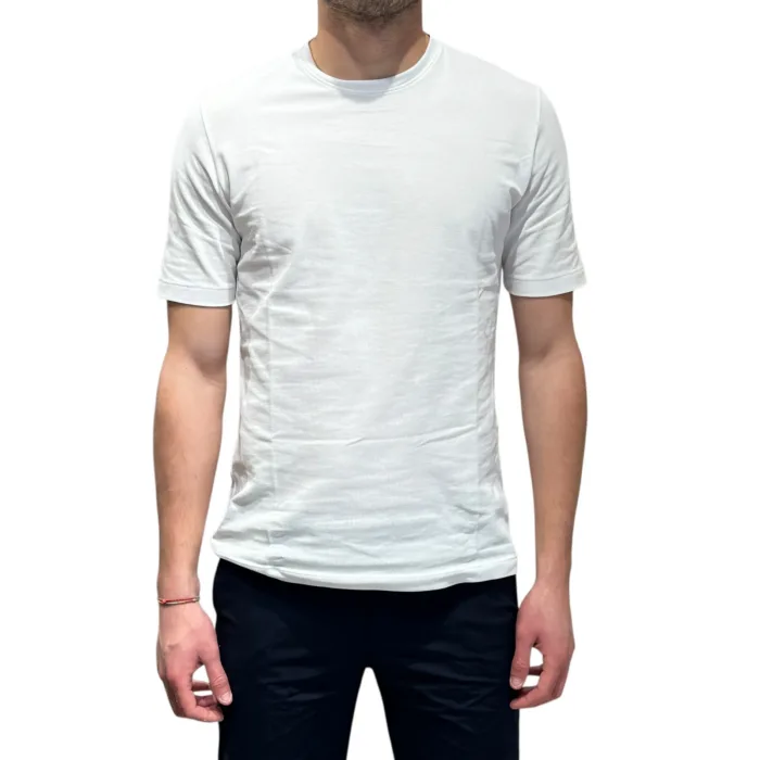 T-Shirt Ferrante in Cotone Piqué Bianca art 55U31191 Col 001, foto 1 di 3