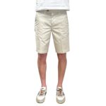 Bermuda Uomo Re-Hash in Cotone, tasche a filo, Avorio colore 0144 cod. BB33 2104 Bernini