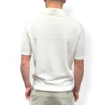 Polo in Cotone Tramato con Treccine Filippo De Laurentiis Avorio art. PL1MC CR14T 020 - immagine 3