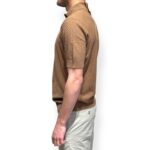 Polo in Cotone Tramato a Quadretti Filippo De Laurentiis Marrone art. PL1MC CR14Q 070 - immagine 3