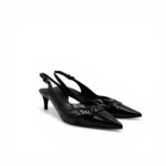 Slingback Del Carlo in Vernice Nera Tacco 5 cm art. 11702 - immagine 3