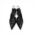 Slingback Del Carlo in Vernice Nera Tacco 5 cm art. 11702 - immagine 2