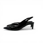 Slingback Del Carlo in Vernice Nera Tacco 5 cm art. 11702 - immagine 5