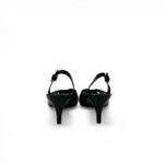 Slingback Del Carlo in Vernice Nera Tacco 5 cm art. 11702 - immagine 4