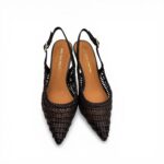 Slingback Bruno Premi in Nappa Intrecciata Testa Di Moro Tacco 7 cm art. BN0310X Intrecco Brown - immagine 2