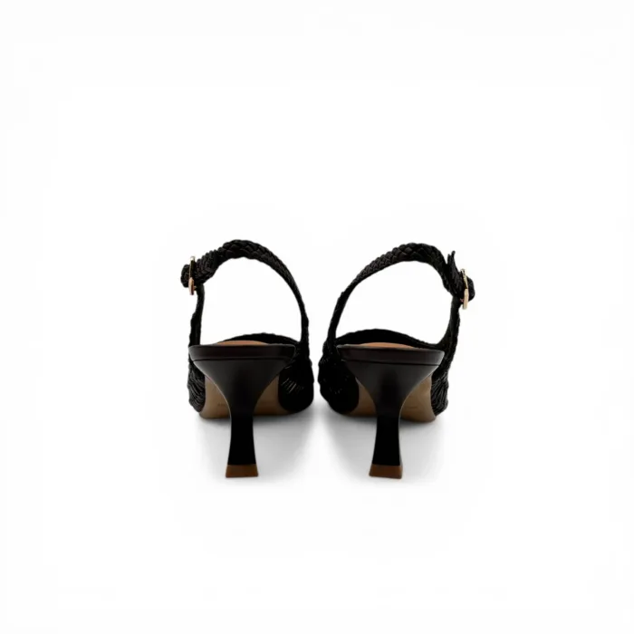 Slingback Bruno Premi in Nappa Intrecciata Testa Di Moro Tacco 7 cm art. BN0310X Intrecco Brown, foto 4 di 4