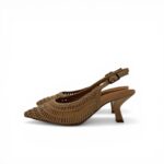 Slingback Bruno Premi in Nappa Intrecciata Beige Tacco 7 cm art. BN0310X Intrecco Natural - immagine 3