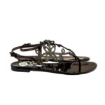 Sandali Artigianali Menghi Made in Italy infradito Nera con Strass art. 110/SW Black Gel