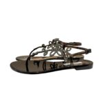Sandali Artigianali Menghi Made in Italy infradito Nera con Strass art. 110/SW Black Gel - immagine 3