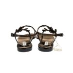 Sandali Artigianali Menghi Made in Italy infradito Nera con Strass art. 110/SW Black Gel - immagine 4