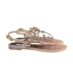Sandali Artigianali Menghi Made in Italy infradito Rosa Cipria con Strass art. 110/SW Cipria Gel