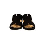 Sandalo Mules Sabot Luca Grossi in Camoscio Nero Tacco 6 cm art. L972S - immagine 3