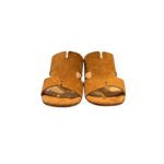 Sandalo Mules Sabot Luca Grossi in Camoscio Cuoio Tacco 6 cm art. L972S - immagine 3