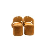 Sandalo Mules Sabot Luca Grossi in Camoscio Cuoio Tacco 6 cm art. L972S - immagine 5