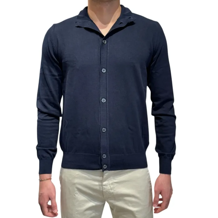 Cardigan 100% Cotone Ammond Studio Blu Notte art. 1461555 col. 442, foto 1 di 3
