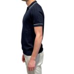 Polo A Coste in Seta e Cotone Della Ciana Blu Navy art. DC1-22109 590 - immagine 2