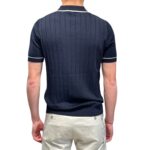 Polo A Coste in Seta e Cotone Della Ciana Blu Navy art. DC1-22109 590 - immagine 3