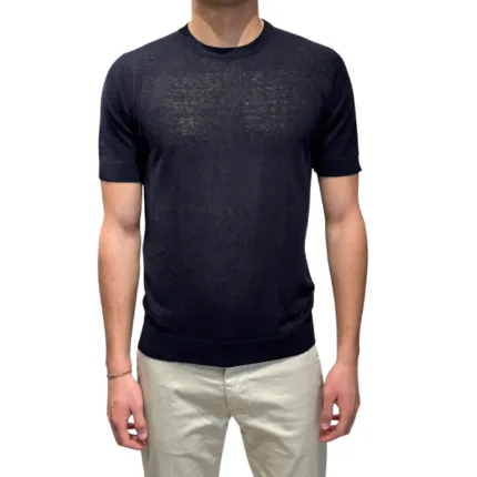 T-Shirt  Filippo De Laurentiis in Lino color Blu Navy art. GC1MC LS16R 890