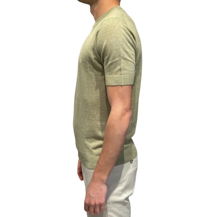 T-Shirt  Filippo De Laurentiis in Lino color Verde Pistacchio art. GC1MC LS16R 620, foto 2 di 3