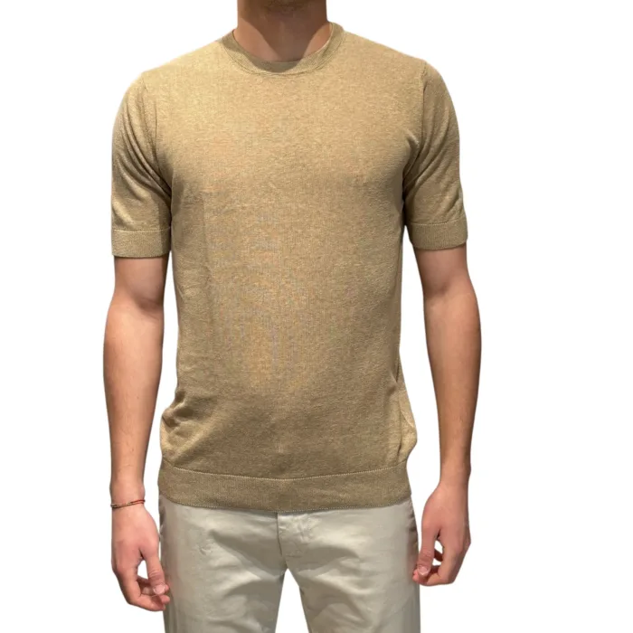 T-Shirt  Filippo De Laurentiis in Lino color Beige Corda art. GC1MC LS16R 080, foto 1 di 3