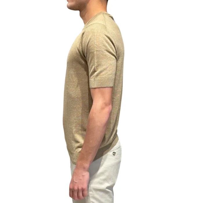 T-Shirt  Filippo De Laurentiis in Lino color Beige Corda art. GC1MC LS16R 080, foto 2 di 3