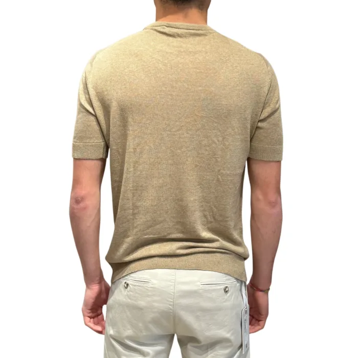 T-Shirt  Filippo De Laurentiis in Lino color Beige Corda art. GC1MC LS16R 080, foto 3 di 3