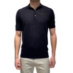 Polo Filippo De Laurentiis in Lino color Blu Navy art. PL1MC LS16R 890