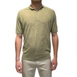 Polo Manica Corta 3 Bottoni In Misto Seta Lino Filippo De Laurentiis Verde Pistacchio art. PL1MC LS16R 620