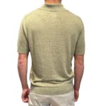 Polo Manica Corta 3 Bottoni In Misto Seta Lino Filippo De Laurentiis Verde Pistacchio art. PL1MC LS16R 620 - immagine 3