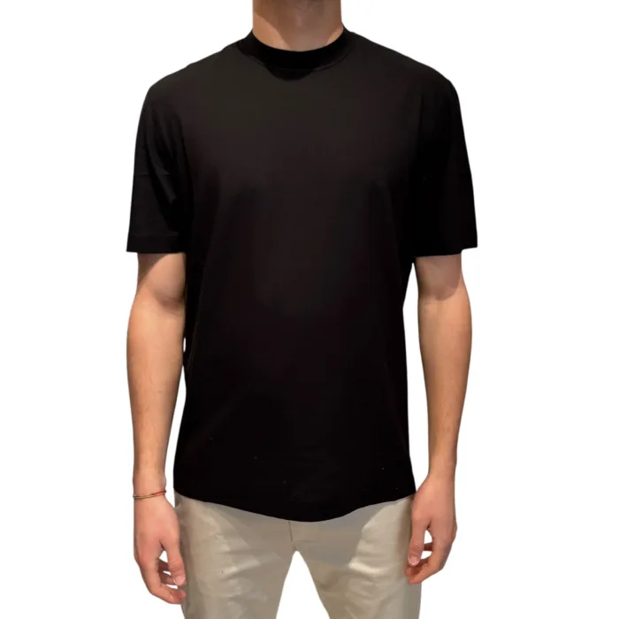 T-shirt in Crepe Cotton Filippo De Laurentiis Nera art TSMC JCREPE U990, foto 1 di 3