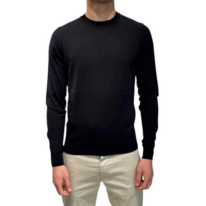 Maglioncino Girocollo in Seta e Cotone Ammond Studio Blu Notte art. 1461580 col 442, foto 1 di 3